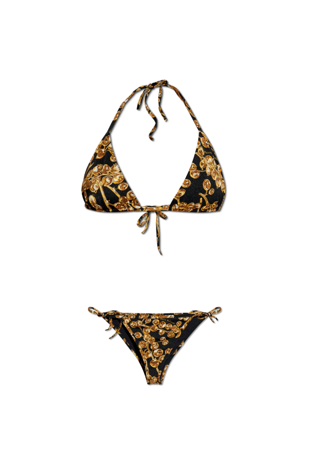 Bañador de dos piezas estampado en oro