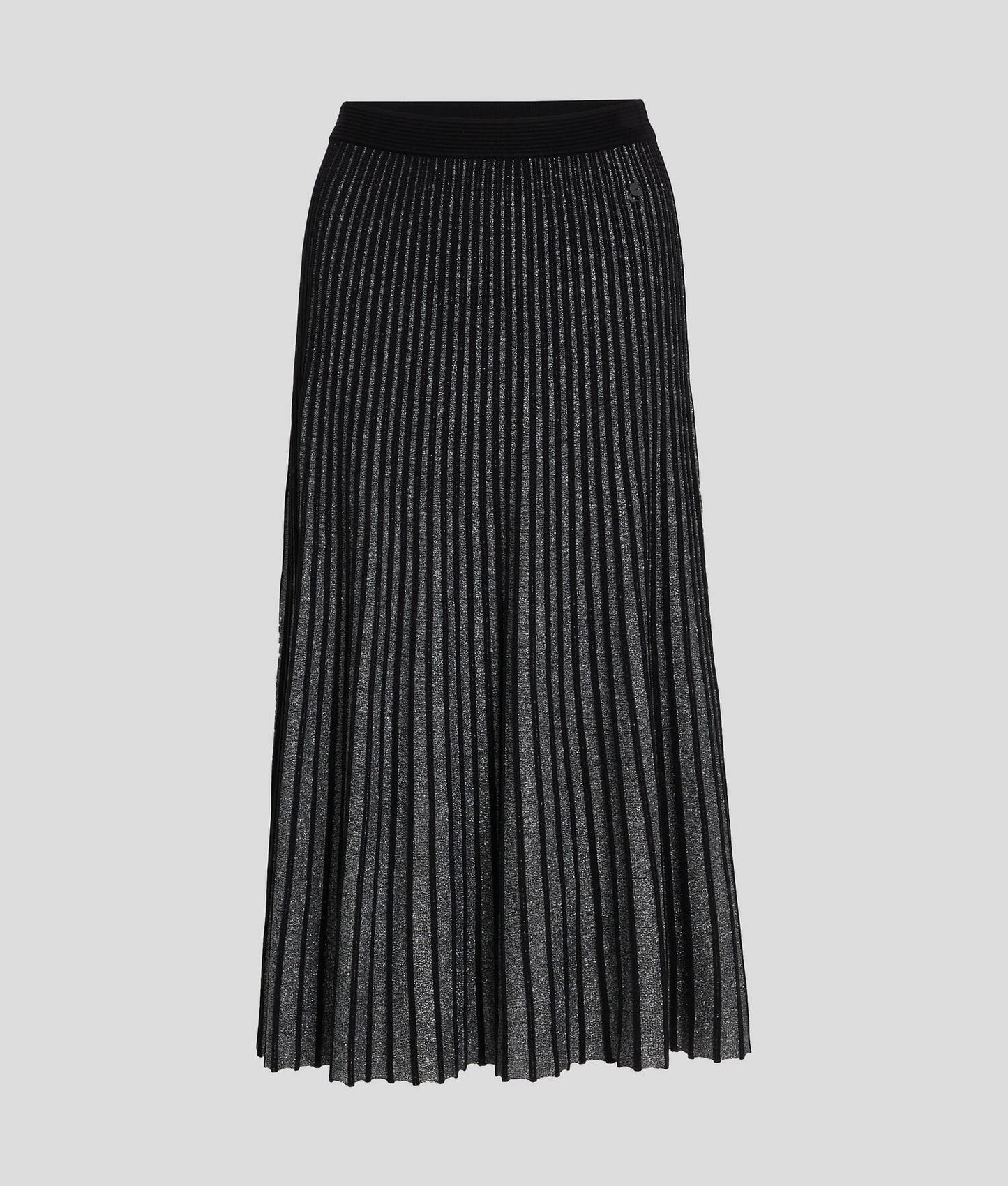 falda midi plateada KARL
