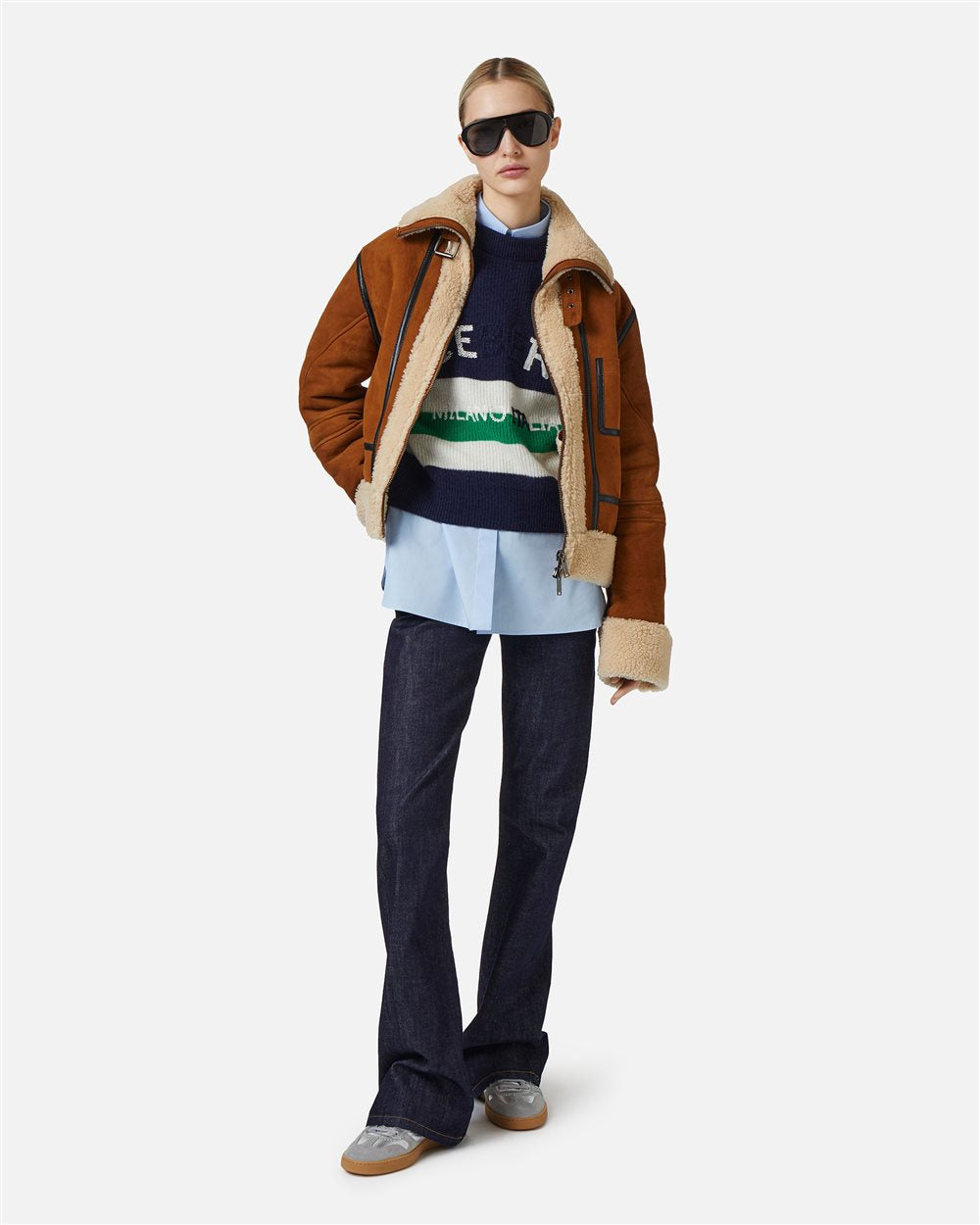 Chaqueta oversize ante marrón