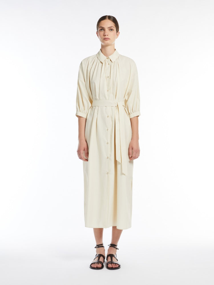 Vestido camisero de popelina de algodón