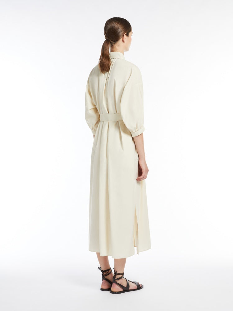 Vestido camisero de popelina de algodón