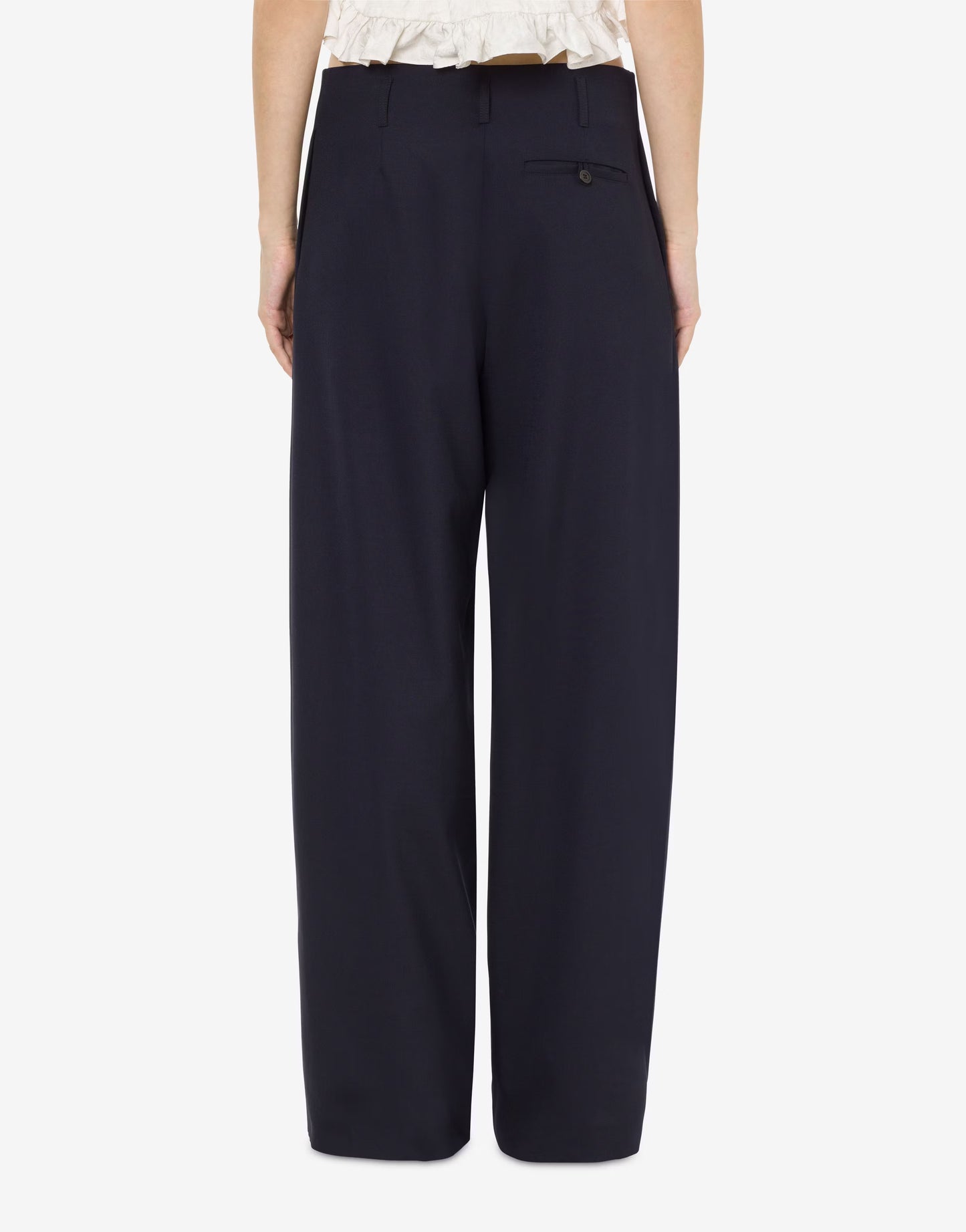 Pantalón oversize de lana elástica ligera
