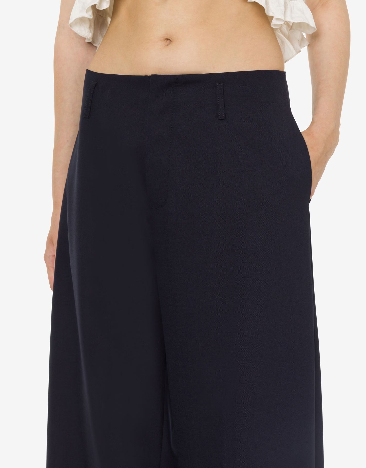 Pantalón oversize de lana elástica ligera