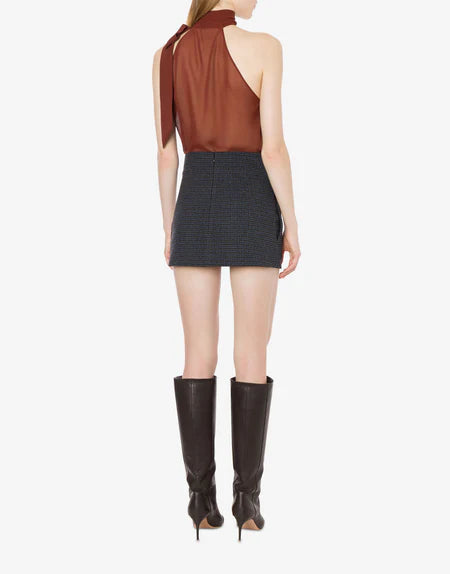 top de georgette con cuello lavallière