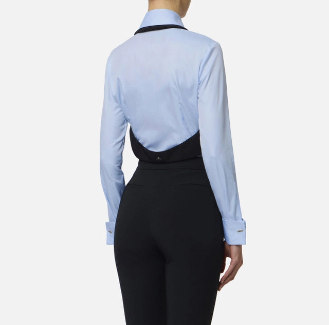Camisa de algodón con corbata y chaleco