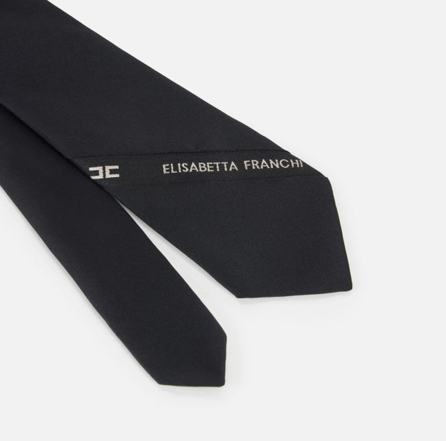 Corbata de sarga con cinta logotipo