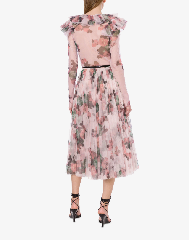 Falda de tul floral longuette