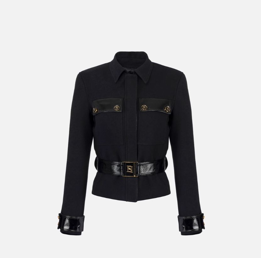 Cazadora de doble crepé Elisabetta Franchi