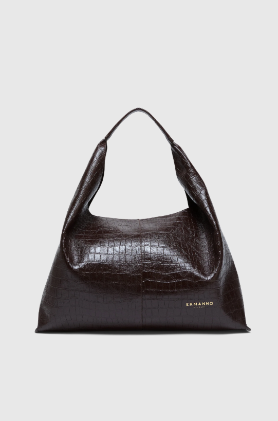 Bolso Hobo Maxi Piel Ermanno marrón