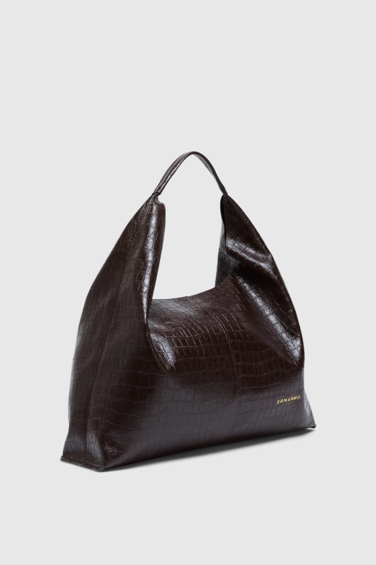 Bolso Hobo Maxi Piel Ermanno marrón
