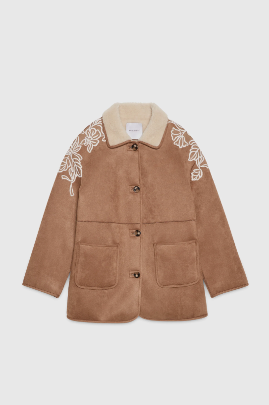 Chaqueta piel bordada Ermanno