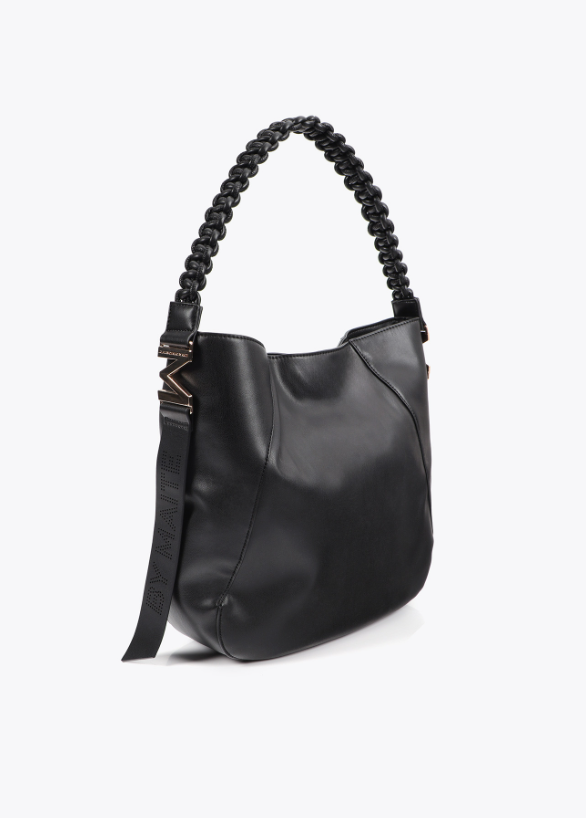 Shopper asa trenzada efecto piel negro