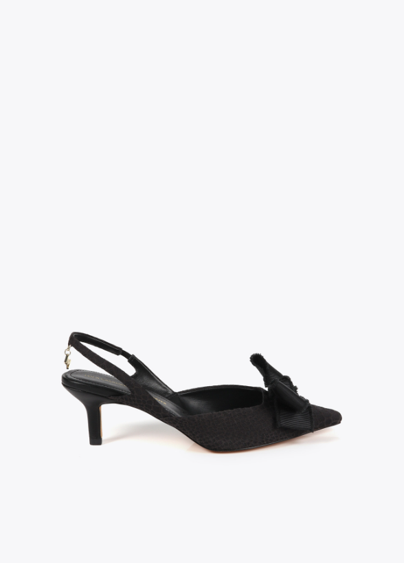Zapato de tacón destalonado lazo