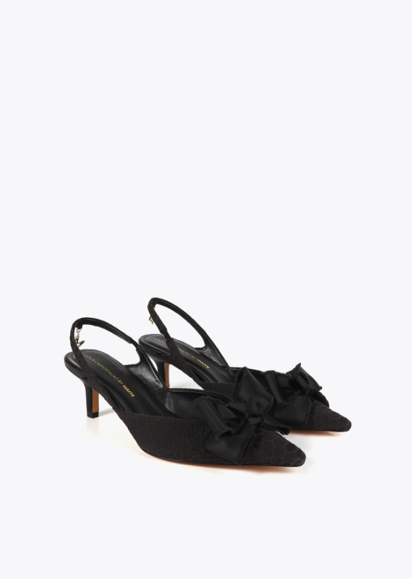 Zapato de tacón destalonado lazo