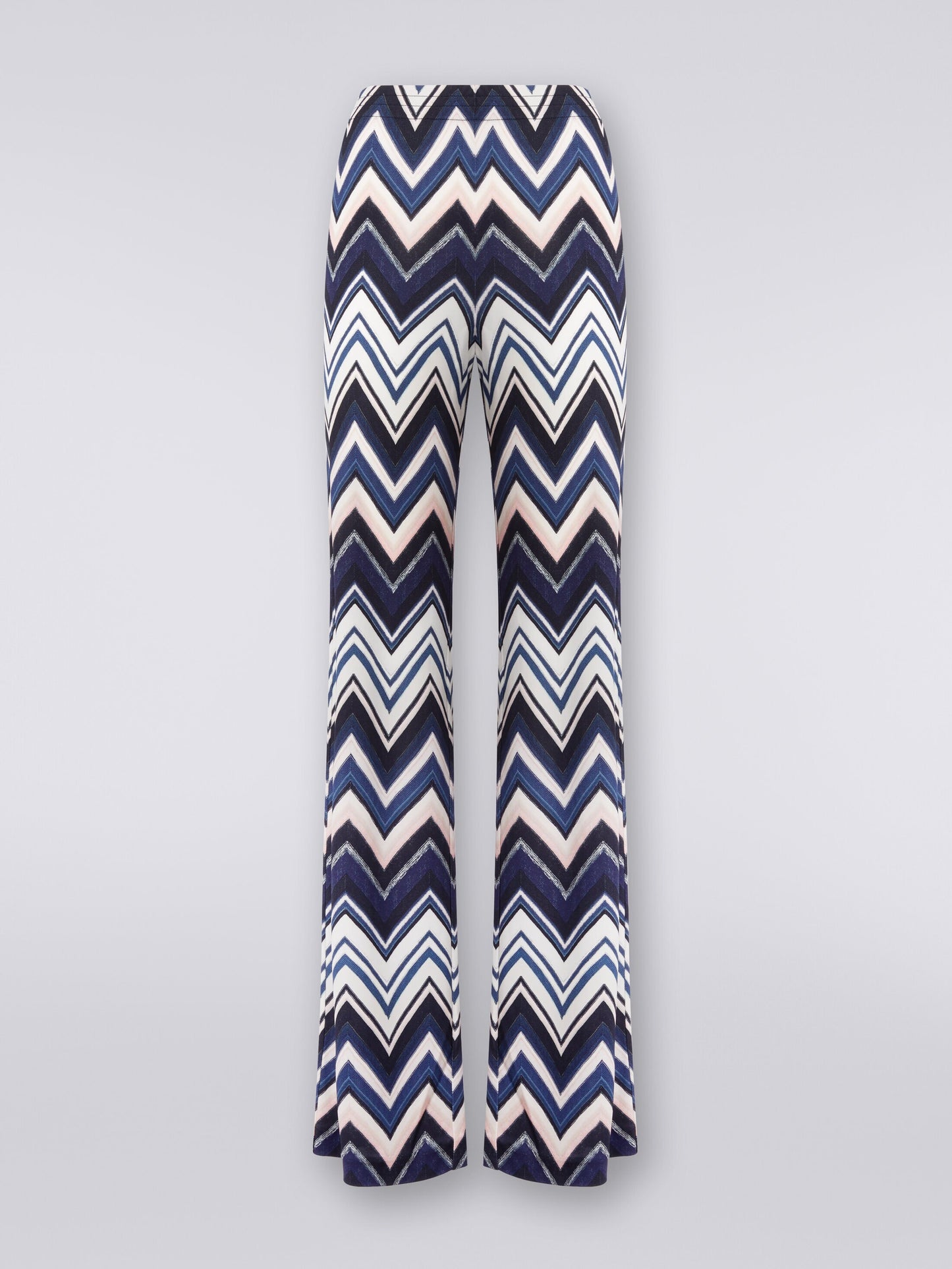 Pantalones de viscosa con estampado zigzag