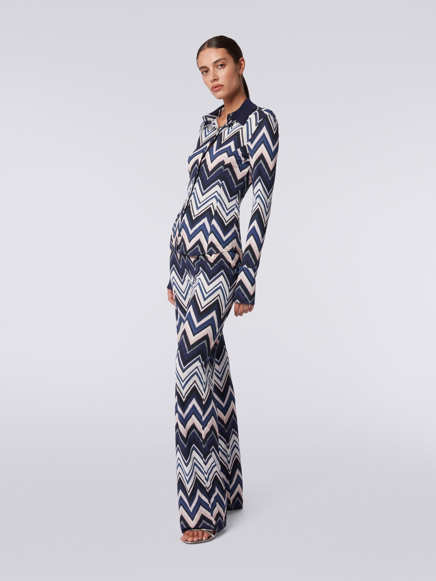 Camisa de viscosa con estampado zigzag