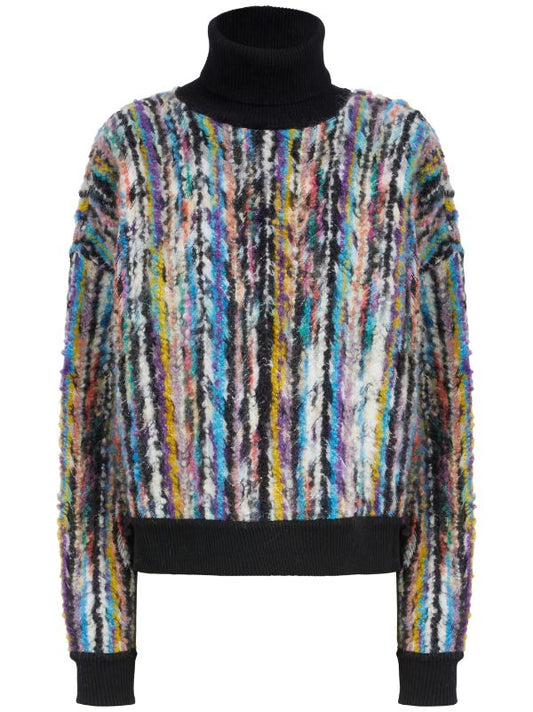 CAPERDONI Jersey de cuello alto en lana y mohair bouclé