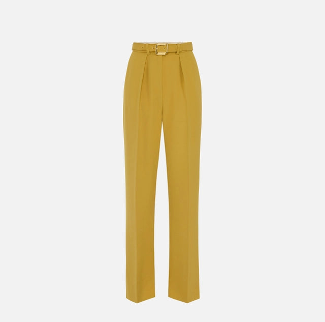 Pantalón de crepé ligero con cinturón