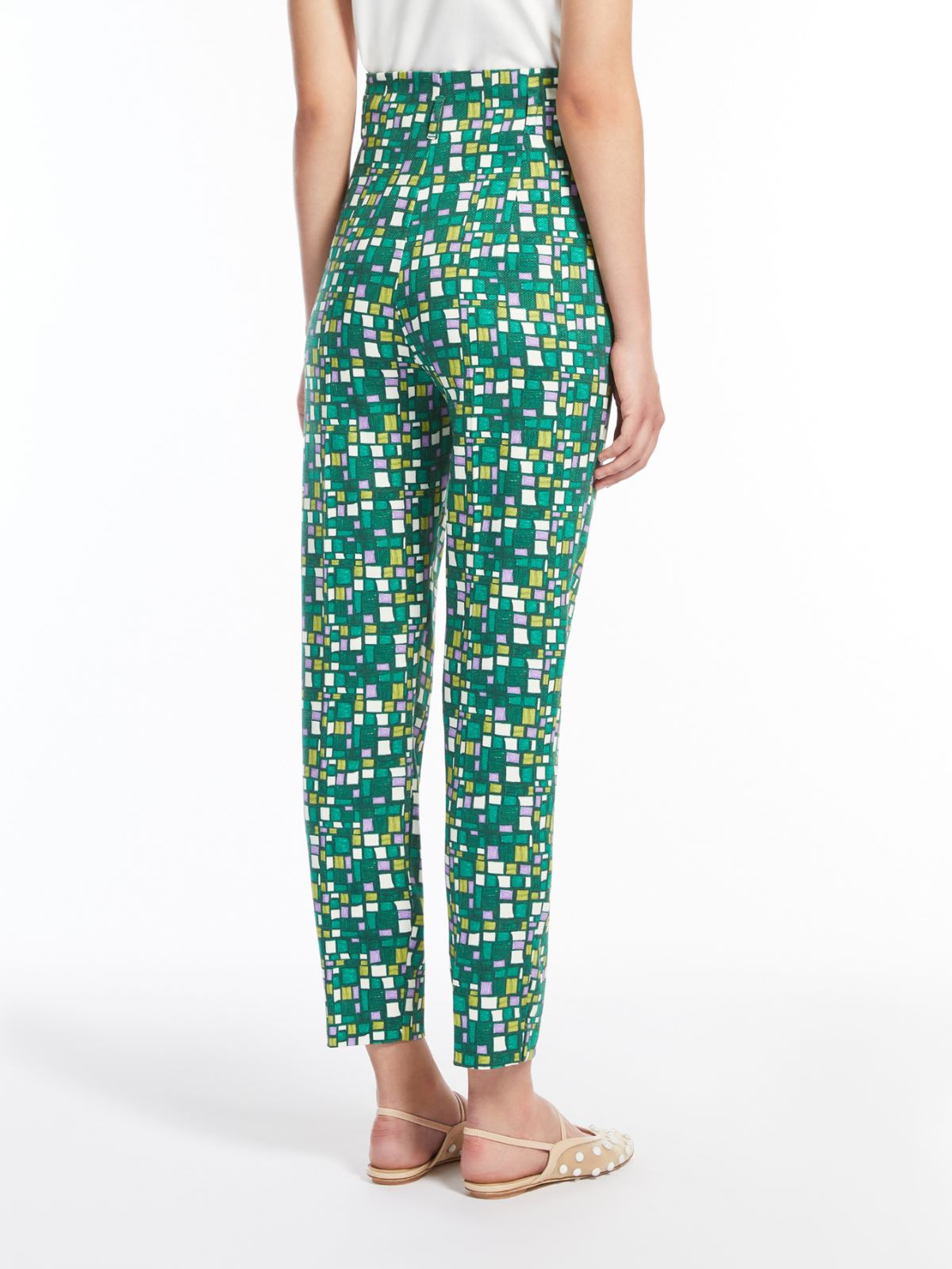 Pantalón de algodón elástico estampado