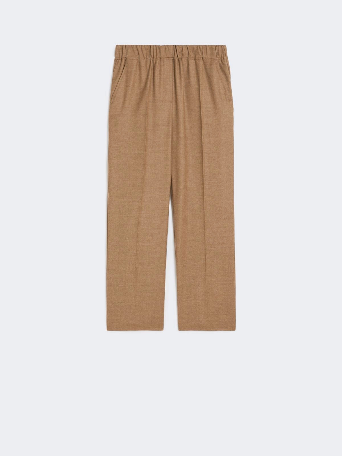 -Pantalón de franela de lana - MARRÓN AVELLANA