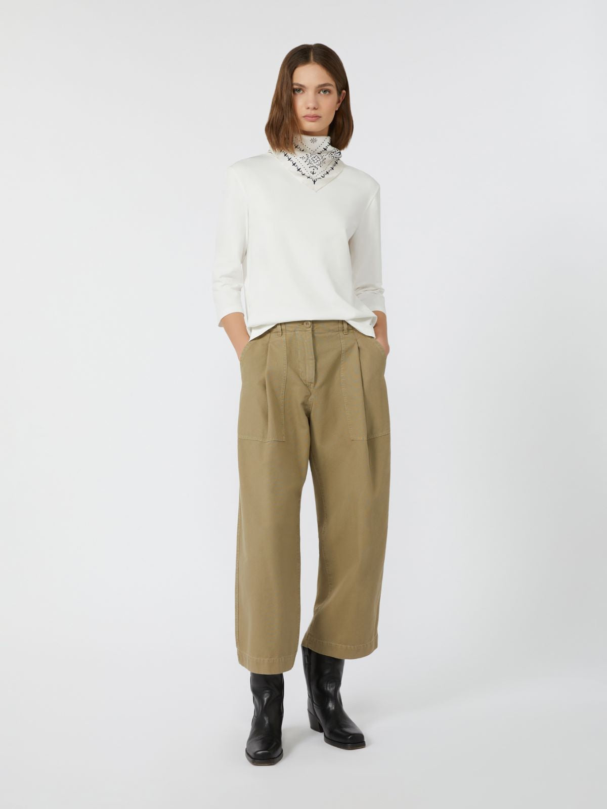 Pantalón de lona de pernera ancha