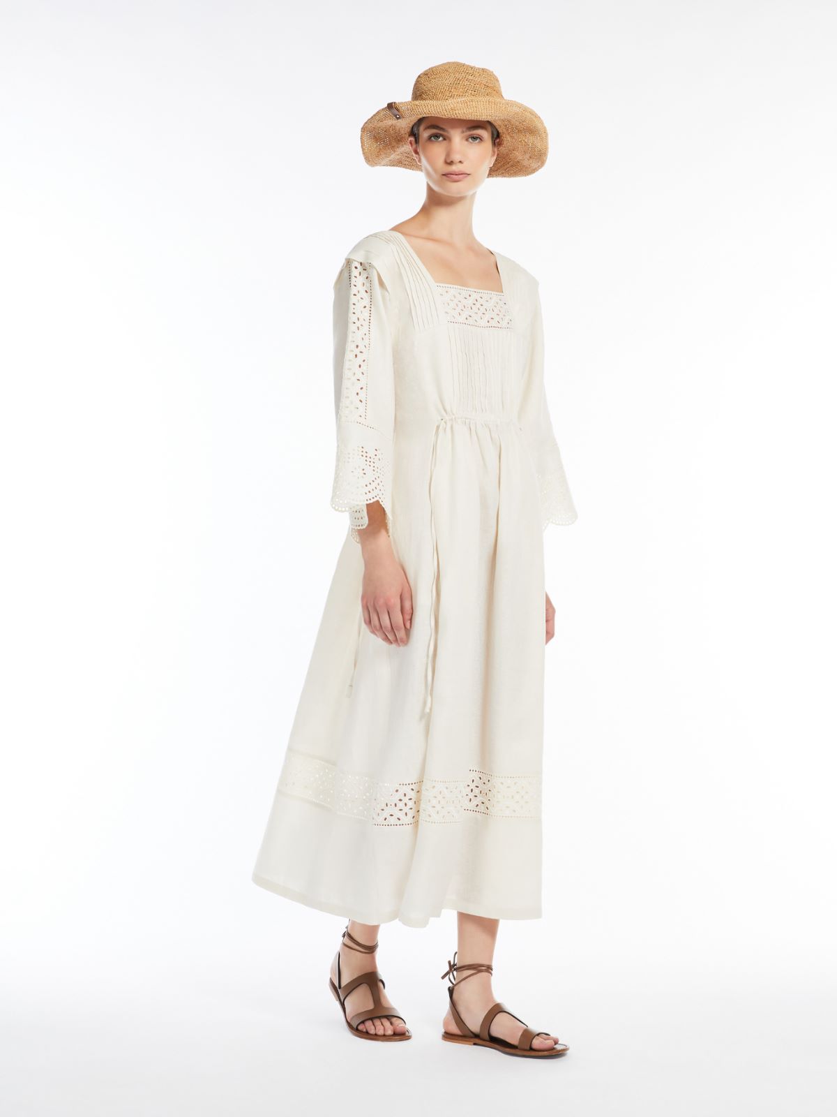 Vestido femenino de lona de lino