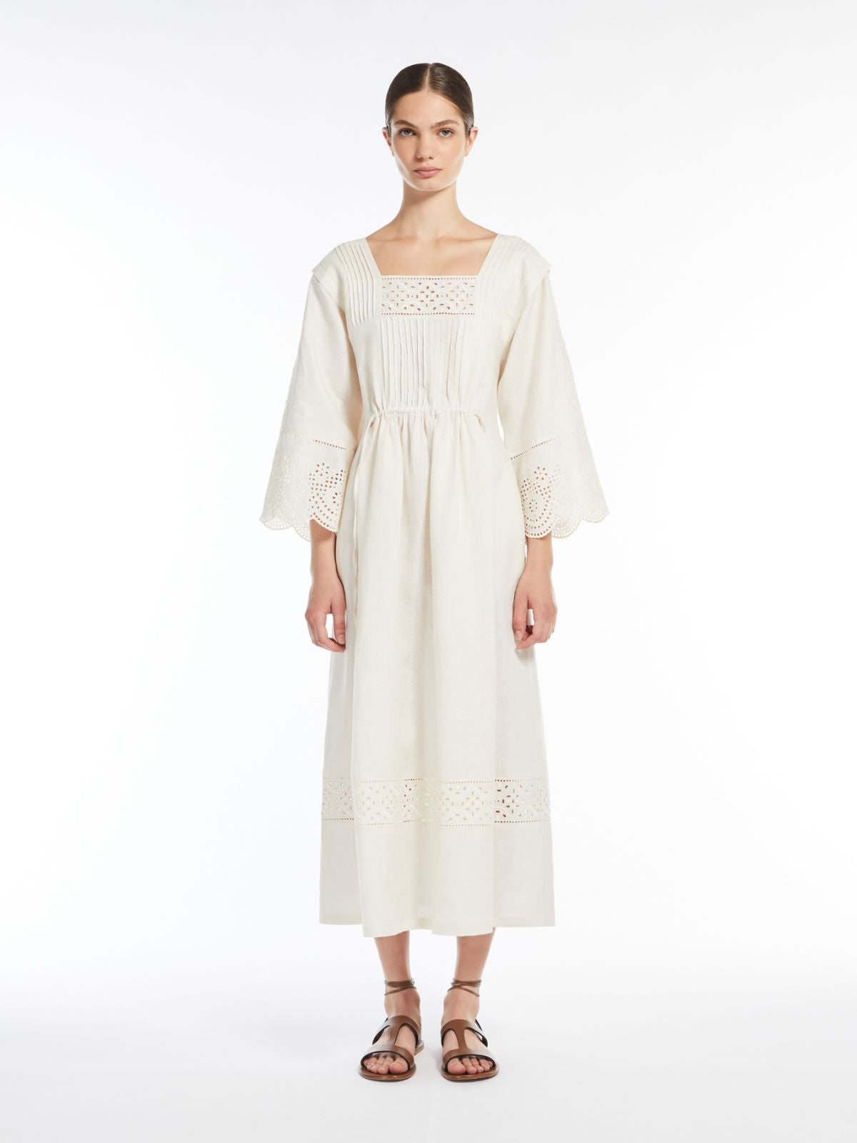 Vestido femenino de lona de lino