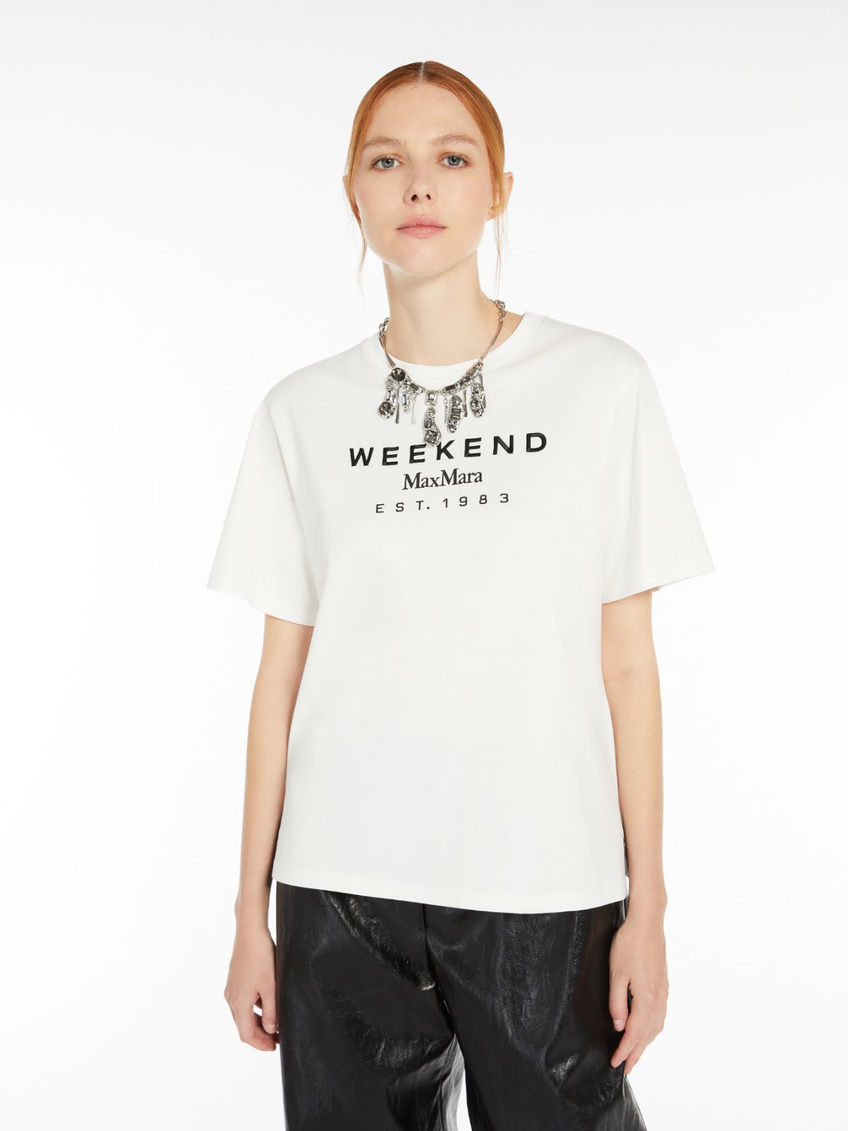 camiseta de algodón con logo