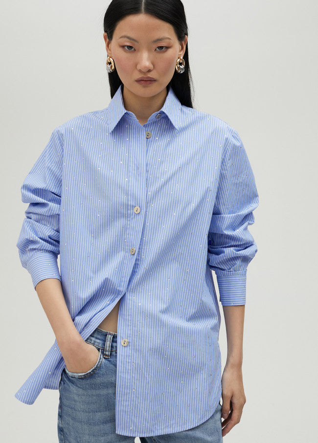 Camisa de rayas con strass