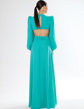 Vestido cut out turquesa