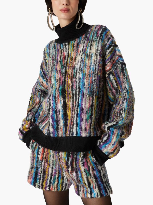 CAPERDONI Jersey de cuello alto en lana y mohair bouclé