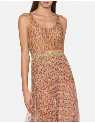 TOP LARGO DE TUL FLORAL