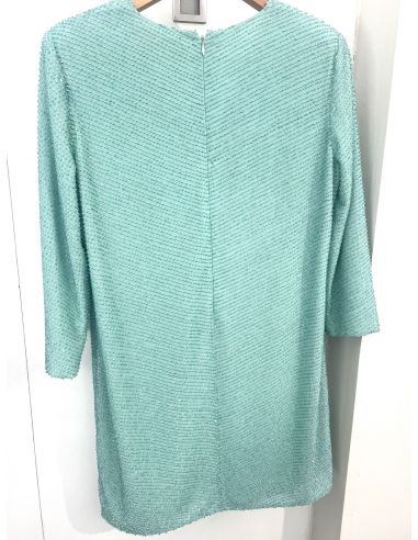 VESTIDO PAILLETTES ELISABETTA FRANCHI AGUAMARINA