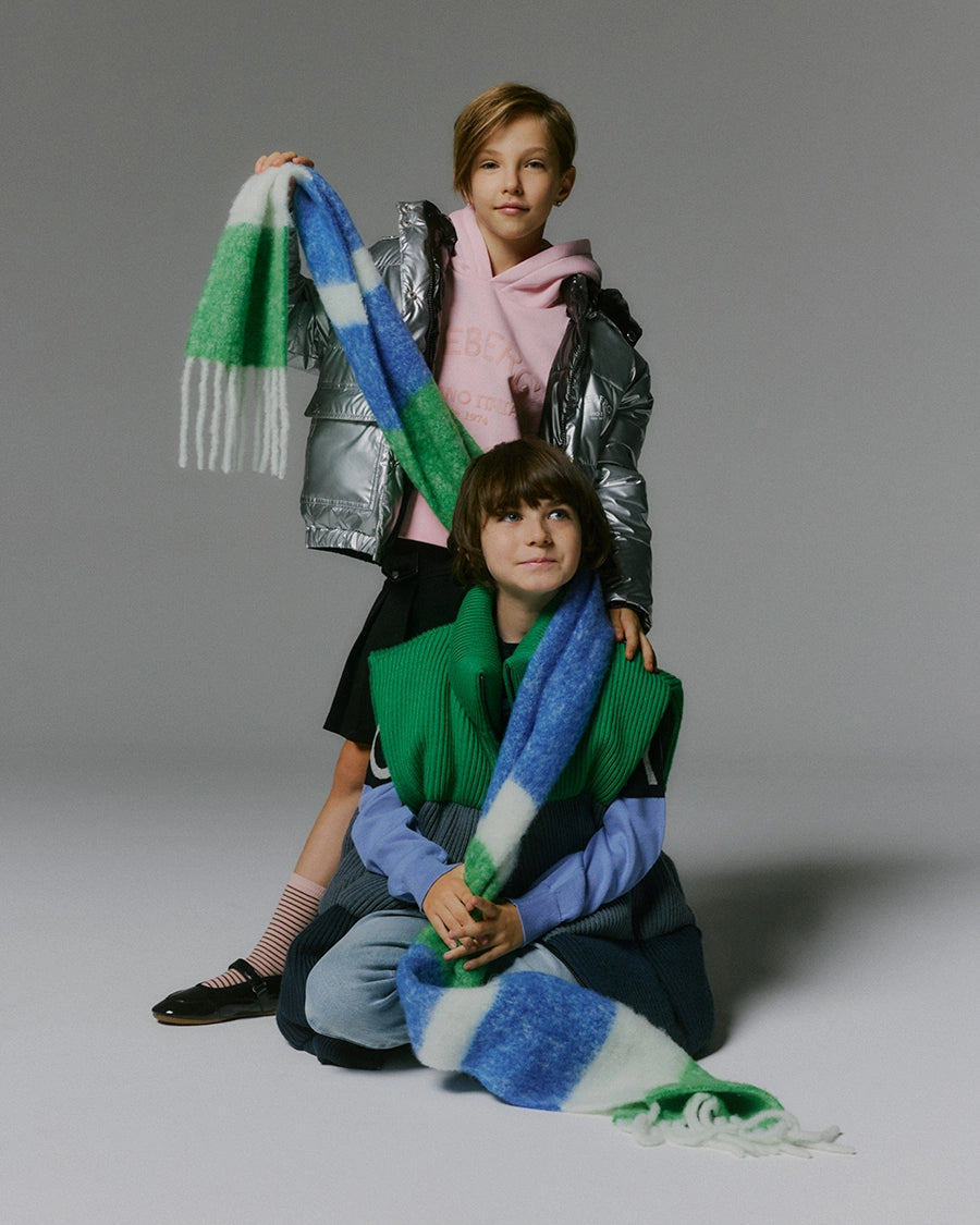 Maxi bufanda multicolor con flecos