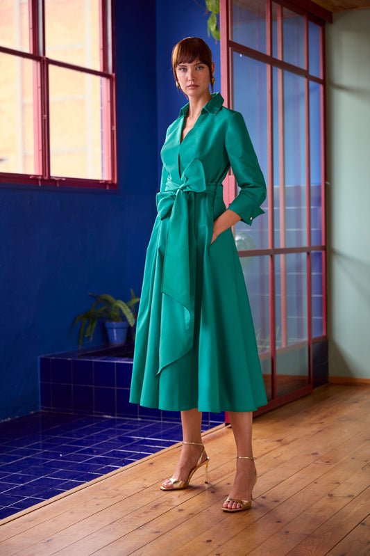 Vestido camisero midi tafetan mod.152502