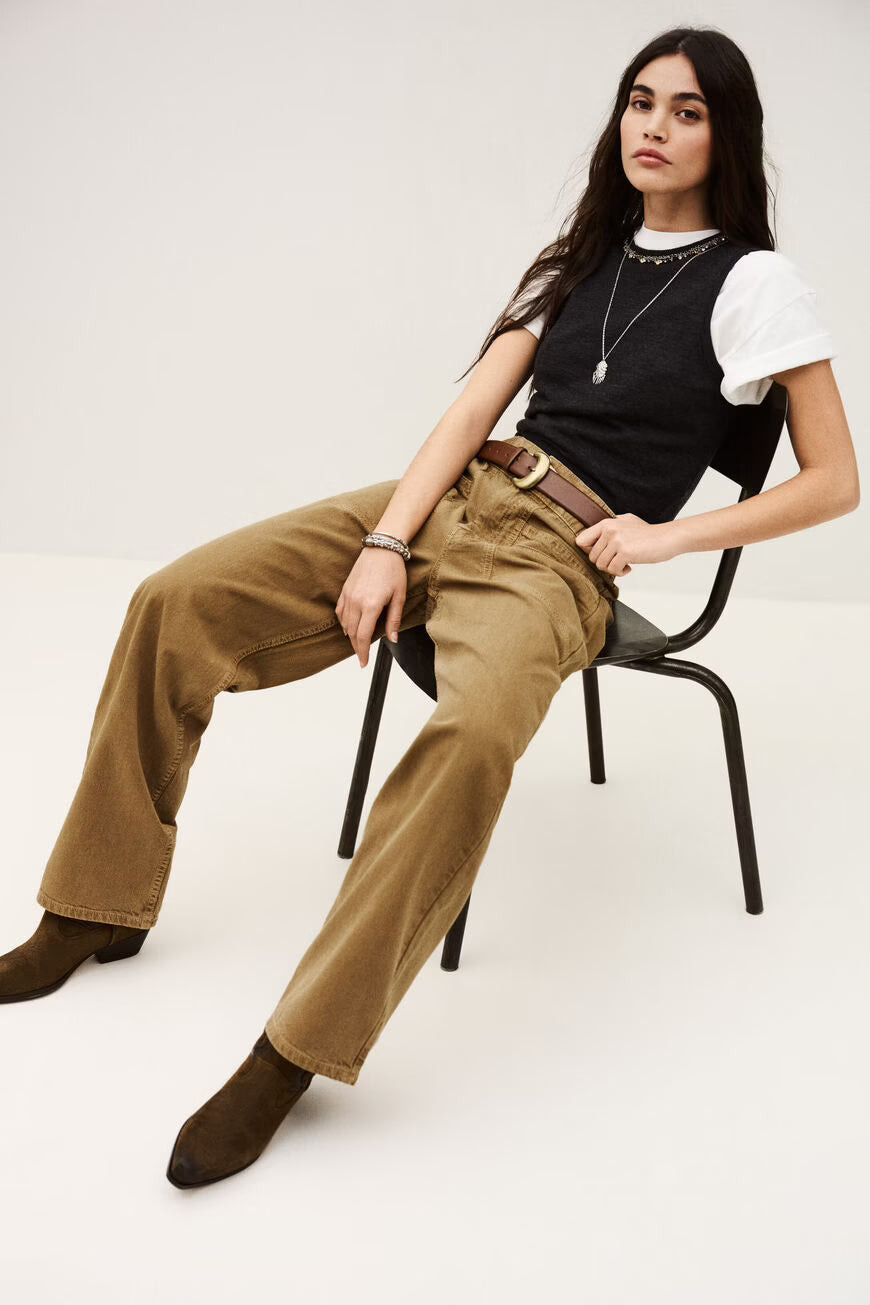 FIMA pantalón ancho marron