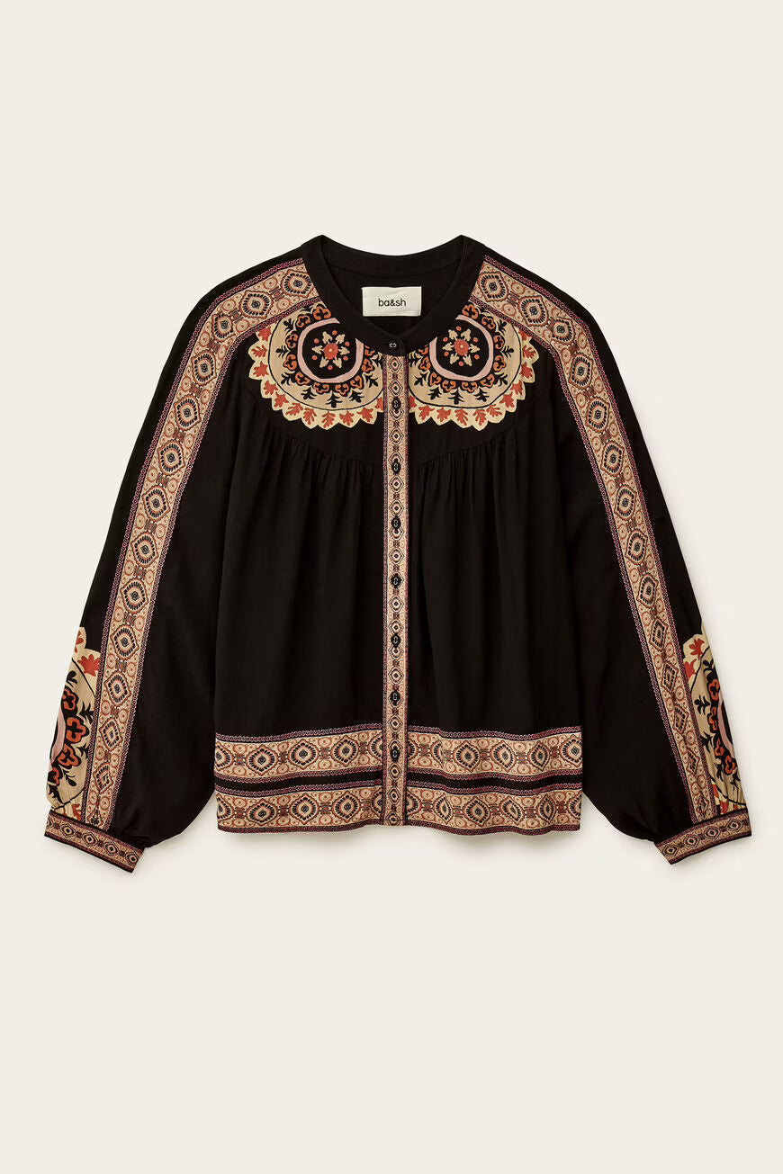 VALDA camisa suelta estampada