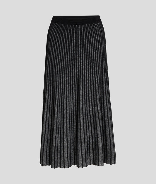 falda midi plateada KARL