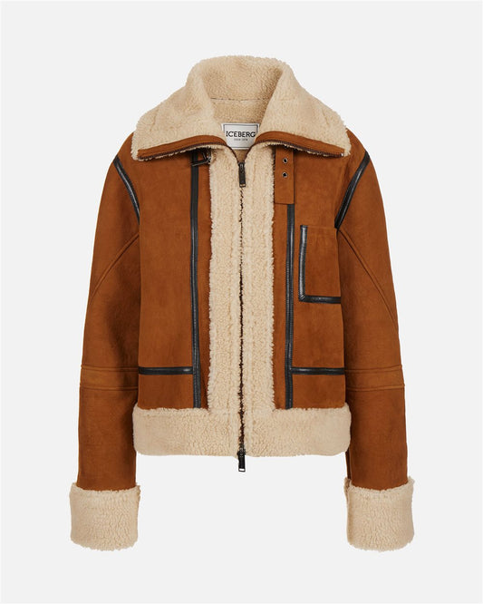 Chaqueta oversize ante marrón