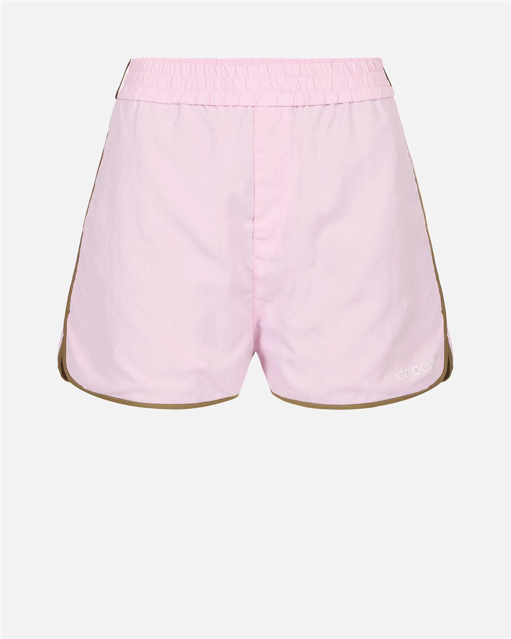 Bermudas rosas con logo en tejido técnico