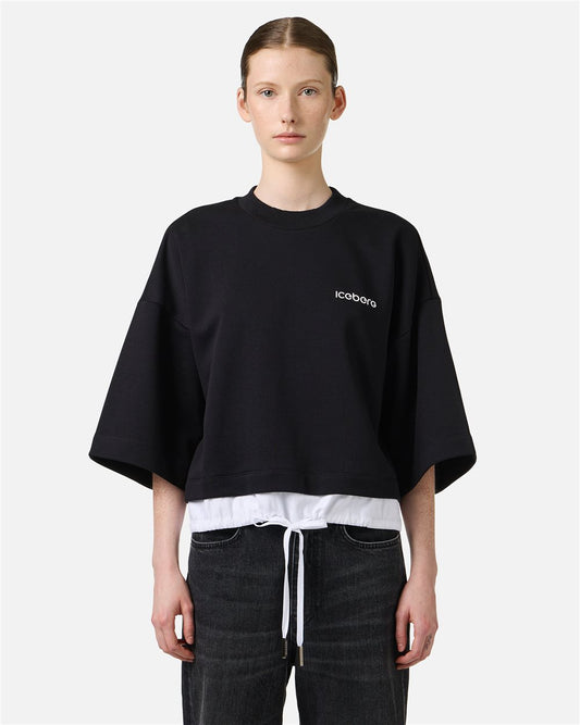 Sudadera cropped de manga corta Iceberg