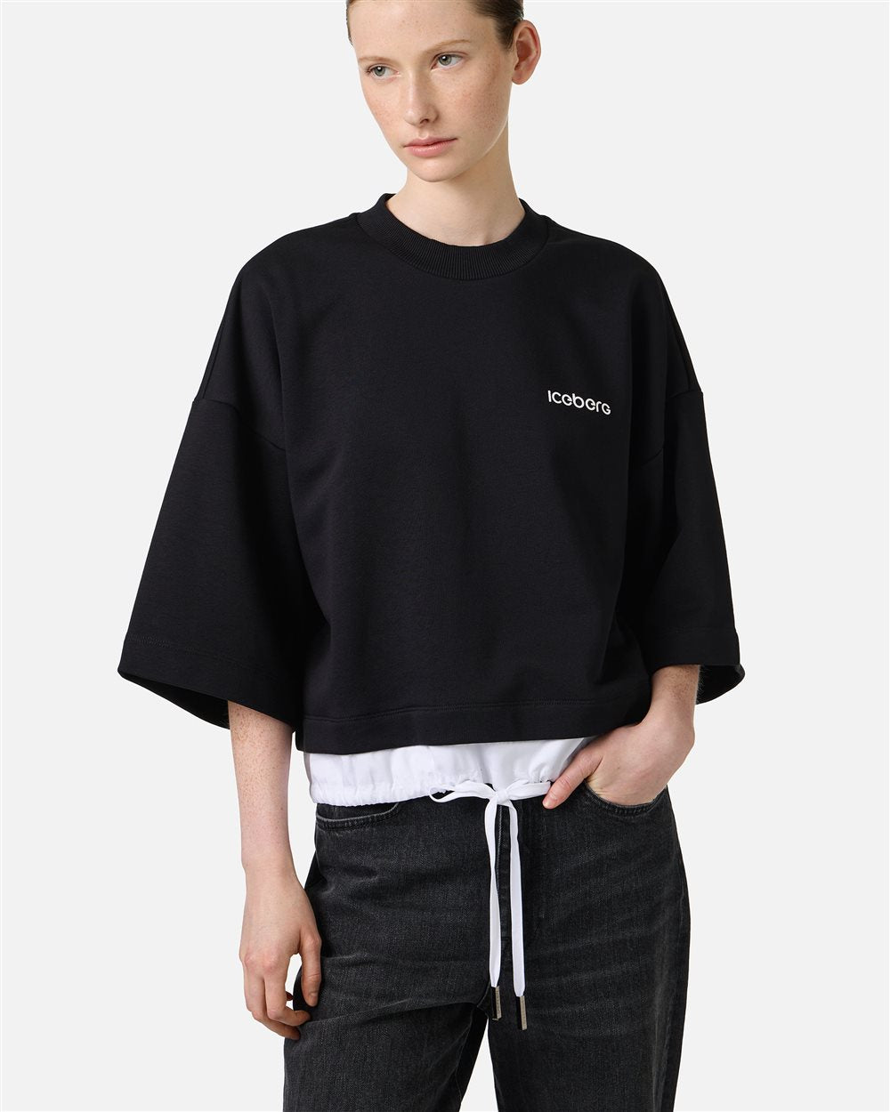 Sudadera cropped de manga corta Iceberg