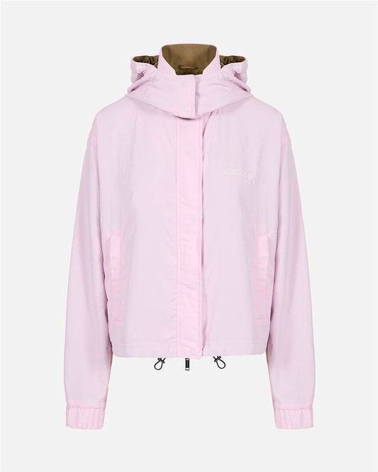 Chaqueta rosa de corte cómodo en nailon técnico y estampado 3D Iceberg