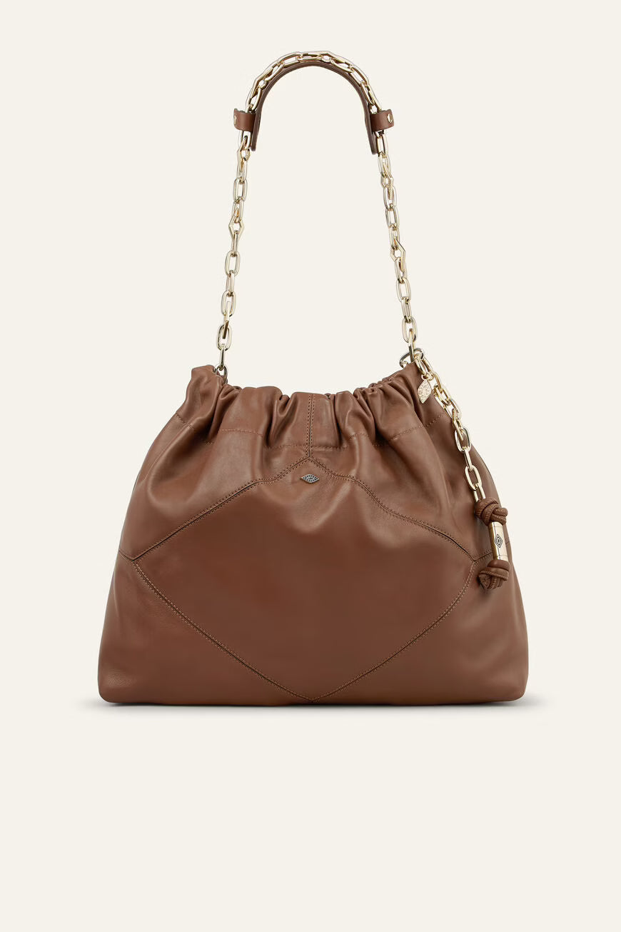 JUNE TOTE BAG piel de cordero-napa marrón