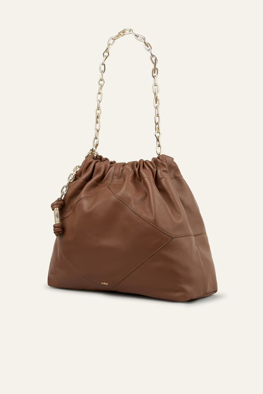 JUNE TOTE BAG piel de cordero-napa marrón