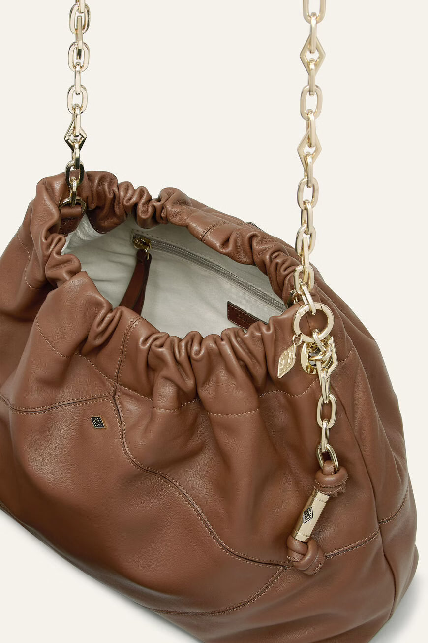 JUNE TOTE BAG piel de cordero-napa marrón