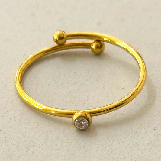 Anillo Minimalista de Piedra con Circonita Blanca