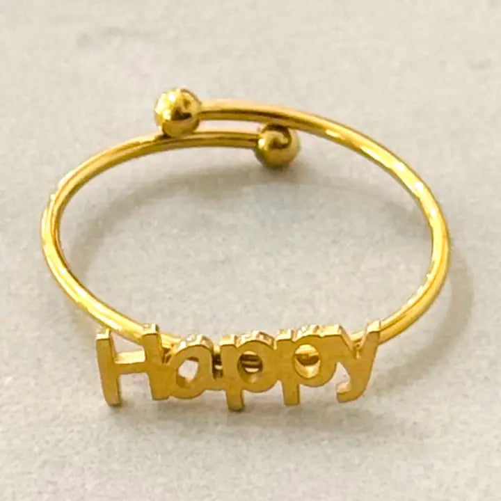 Anillo Ajustable de Acero Inoxidable Happy