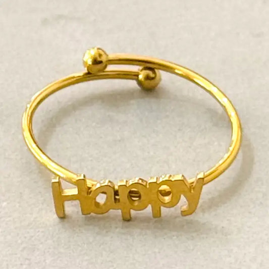 Anillo Ajustable de Acero Inoxidable Happy
