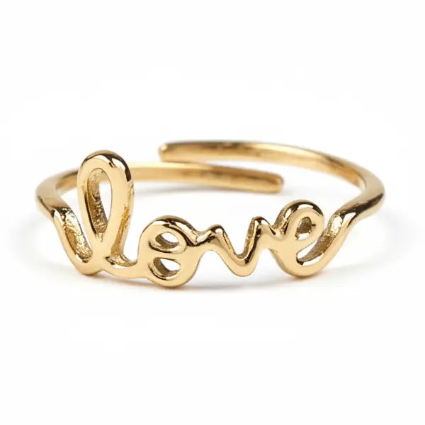 Anillo ajustable de acero inoxidable LOVE
